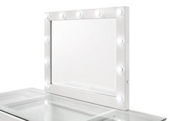 Avery White Makeup Vanity Set with Lighted Mirror - MyWaynesHome #