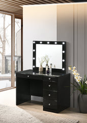 Morgan Black Makeup Vanity Set with Lighted Mirror - MyWaynesHome #