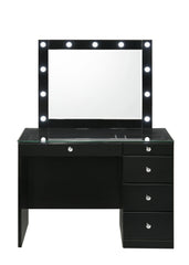Morgan Black Makeup Vanity Set with Lighted Mirror - MyWaynesHome #