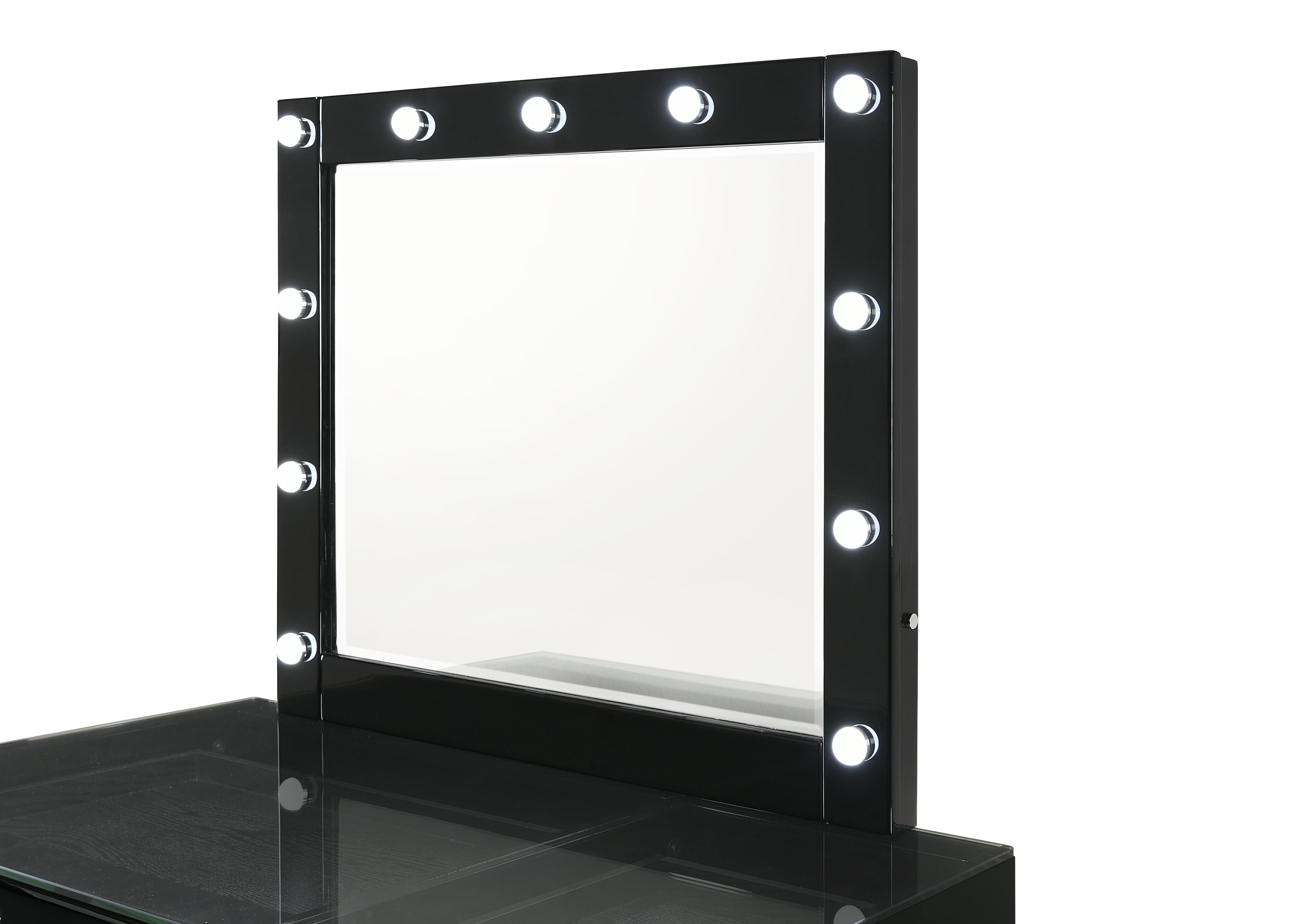 Morgan Black Makeup Vanity Set with Lighted Mirror - MyWaynesHome #