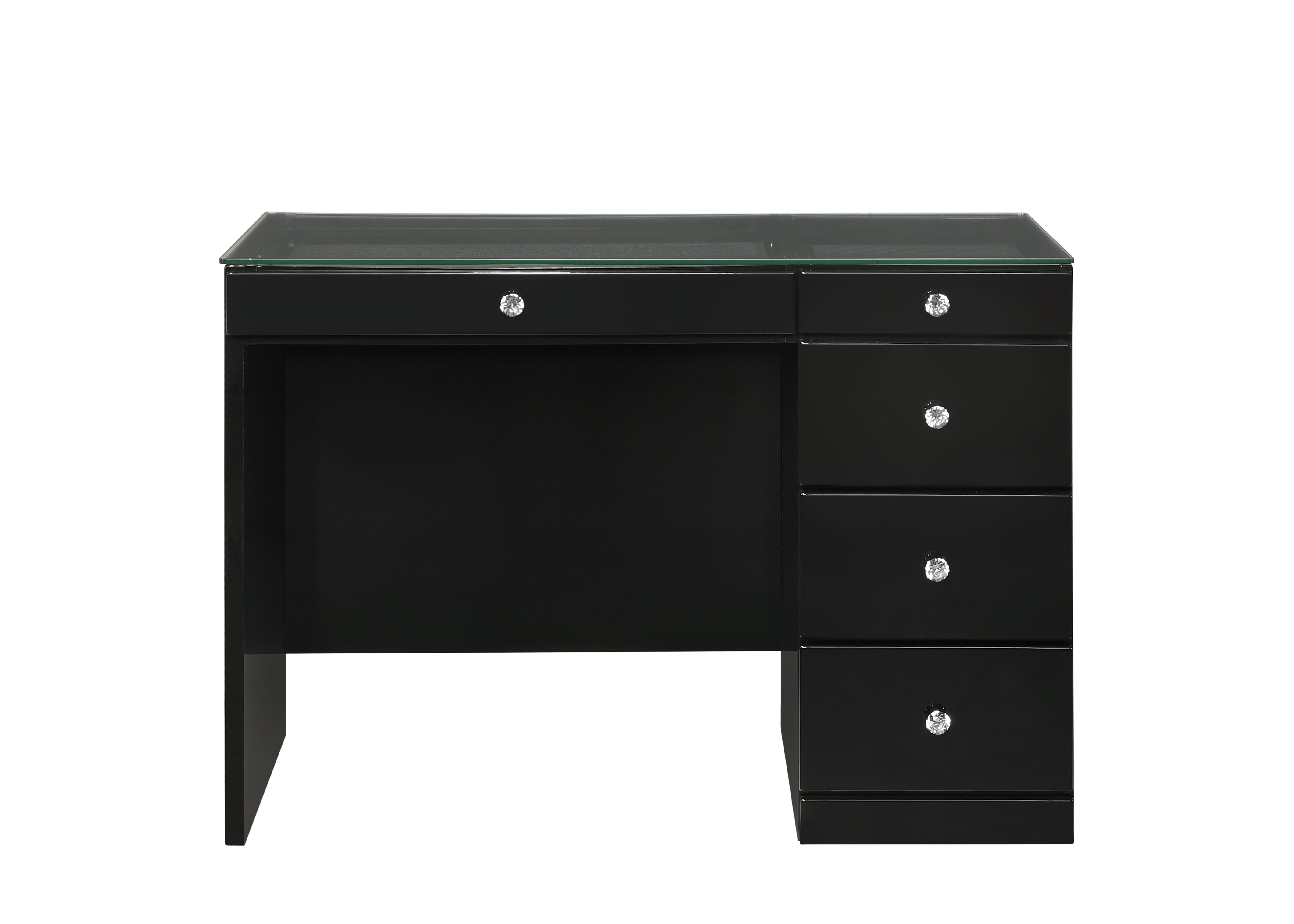 Morgan Black Makeup Vanity Set with Lighted Mirror - MyWaynesHome #