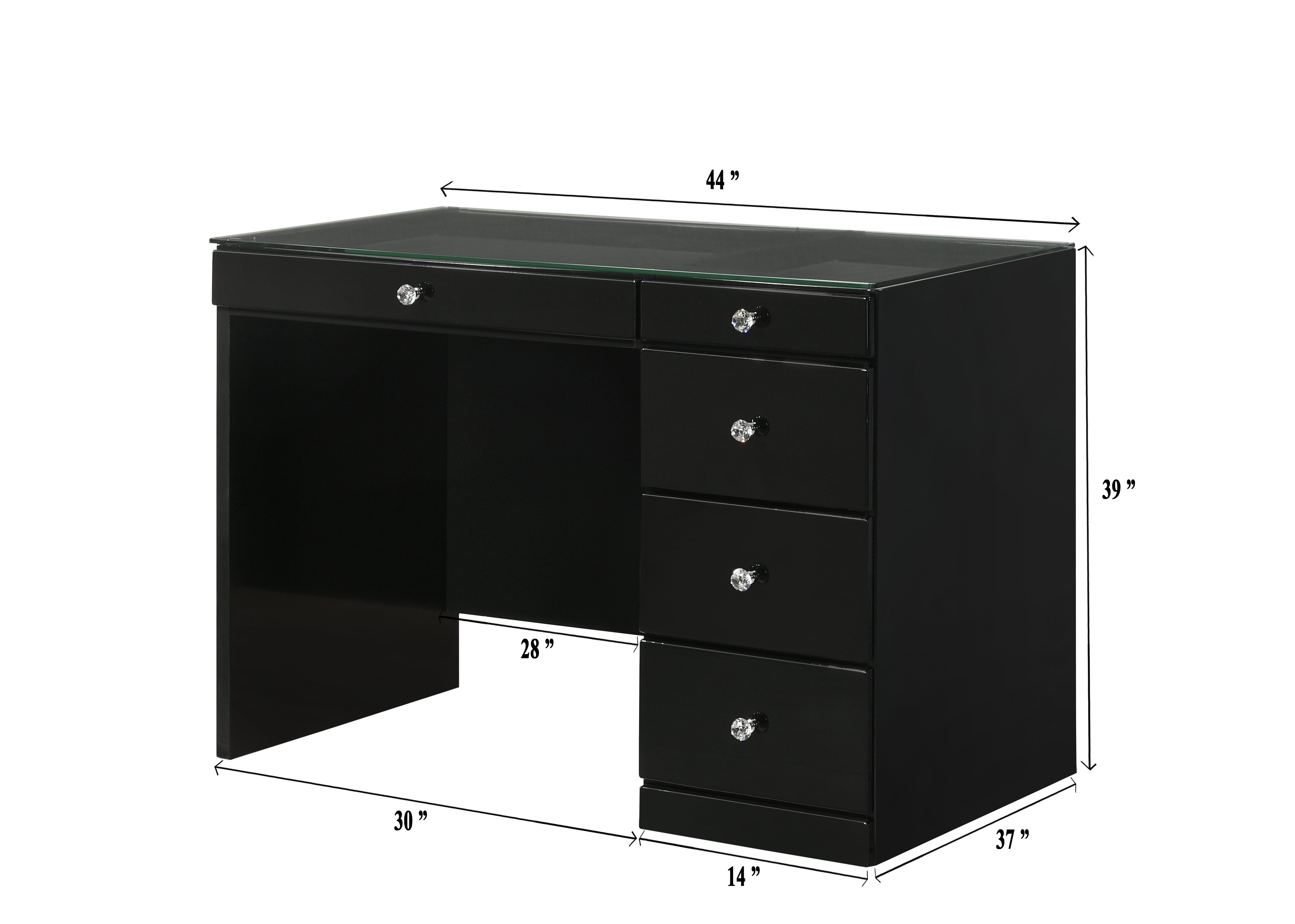 Morgan Black Makeup Vanity Set with Lighted Mirror - MyWaynesHome #