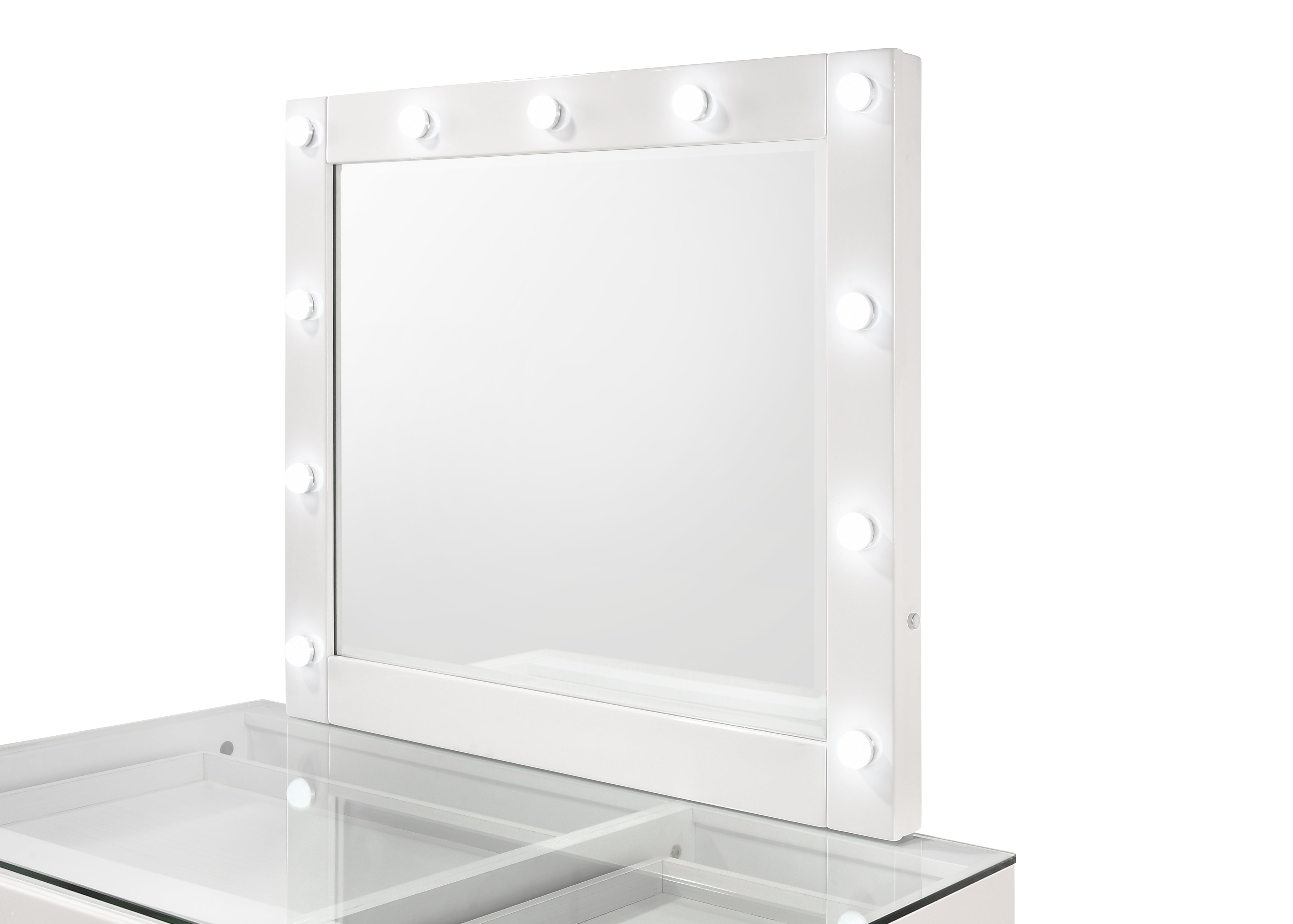 Morgan White Makeup Vanity Set with Lighted Mirror - MyWaynesHome #