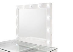 Morgan White Makeup Vanity Set with Lighted Mirror - MyWaynesHome #