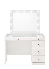 Morgan White Makeup Vanity Set with Lighted Mirror - MyWaynesHome #