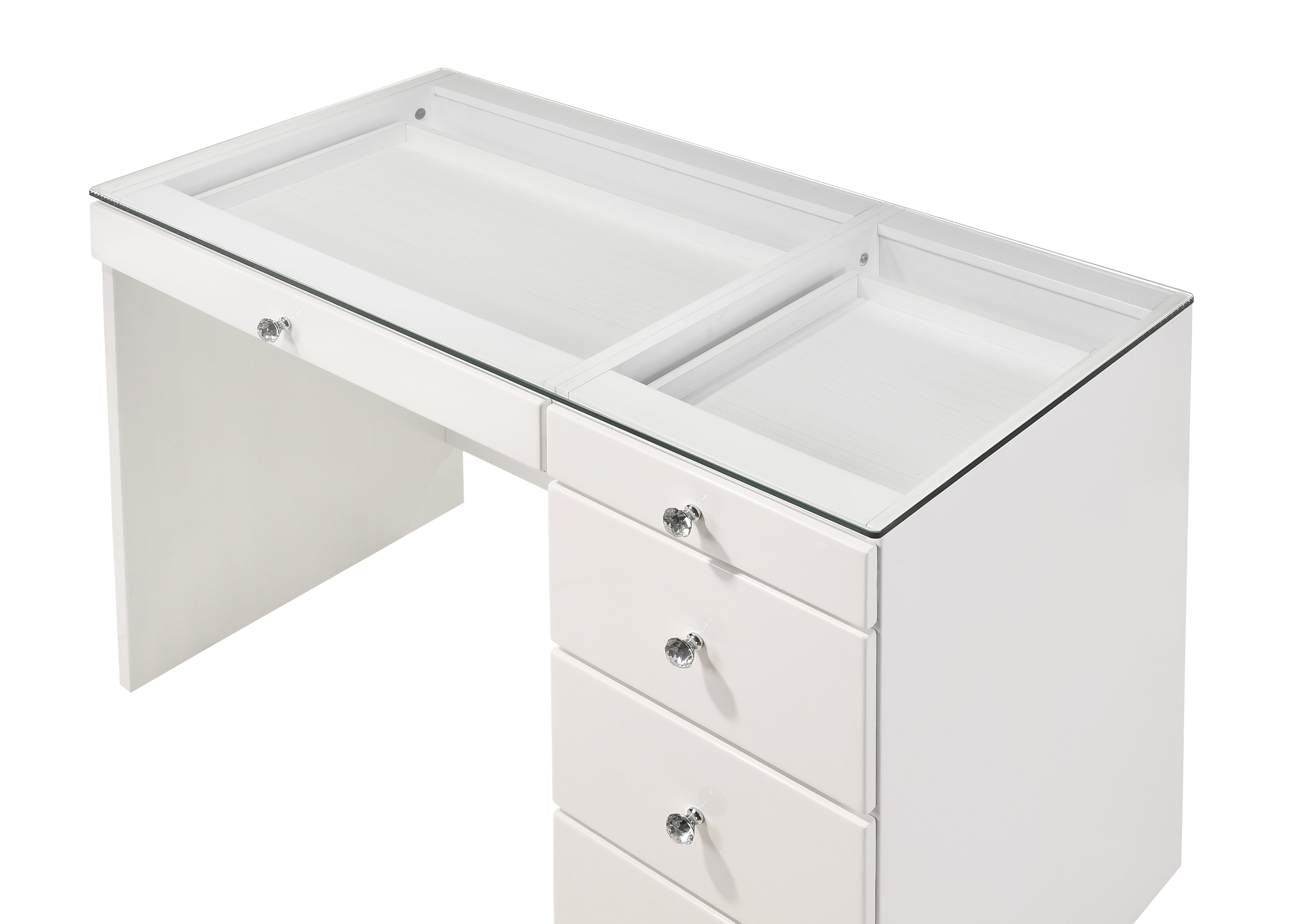 Morgan White Makeup Vanity Set with Lighted Mirror - MyWaynesHome #