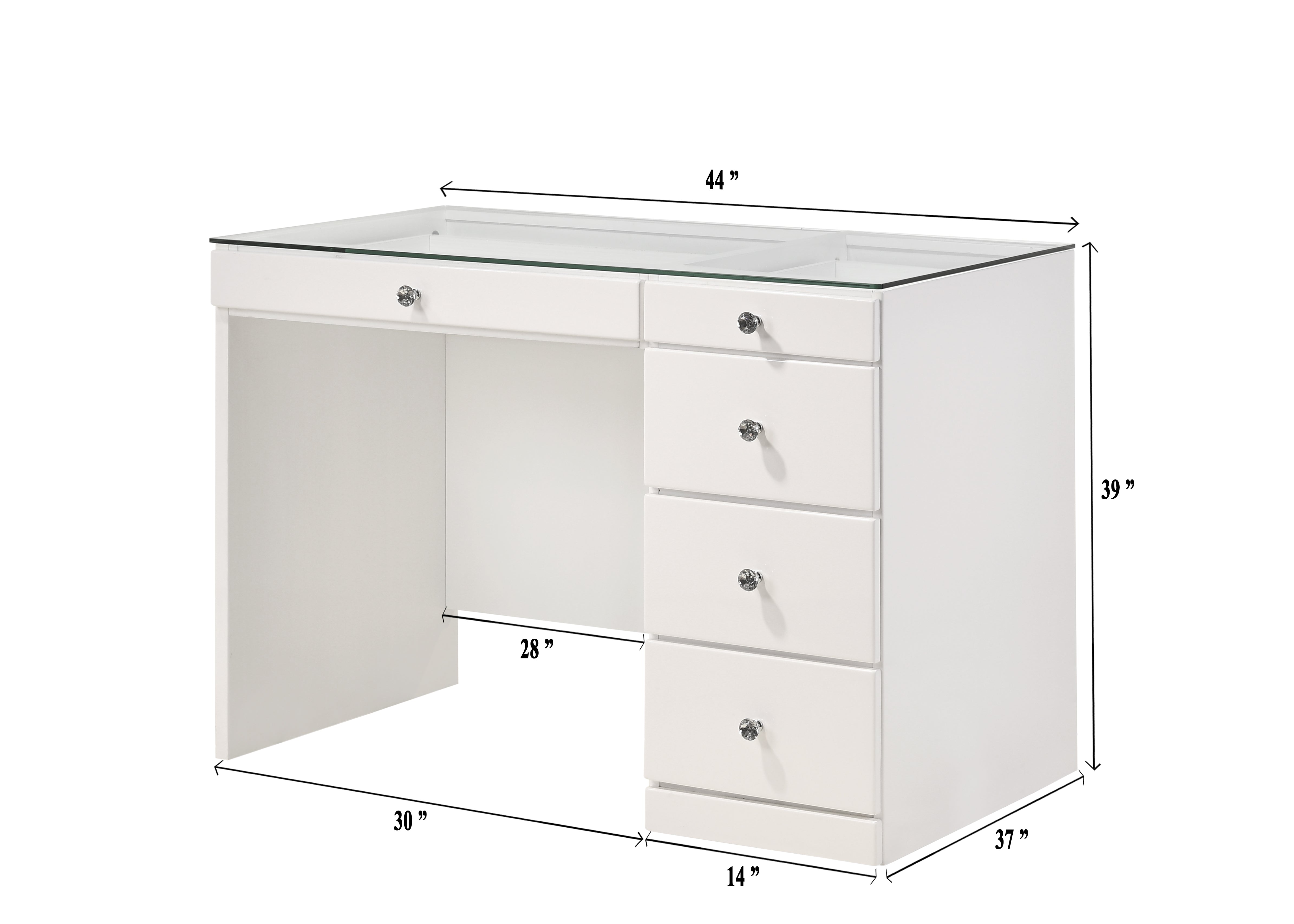 Morgan White Makeup Vanity Set with Lighted Mirror - MyWaynesHome #