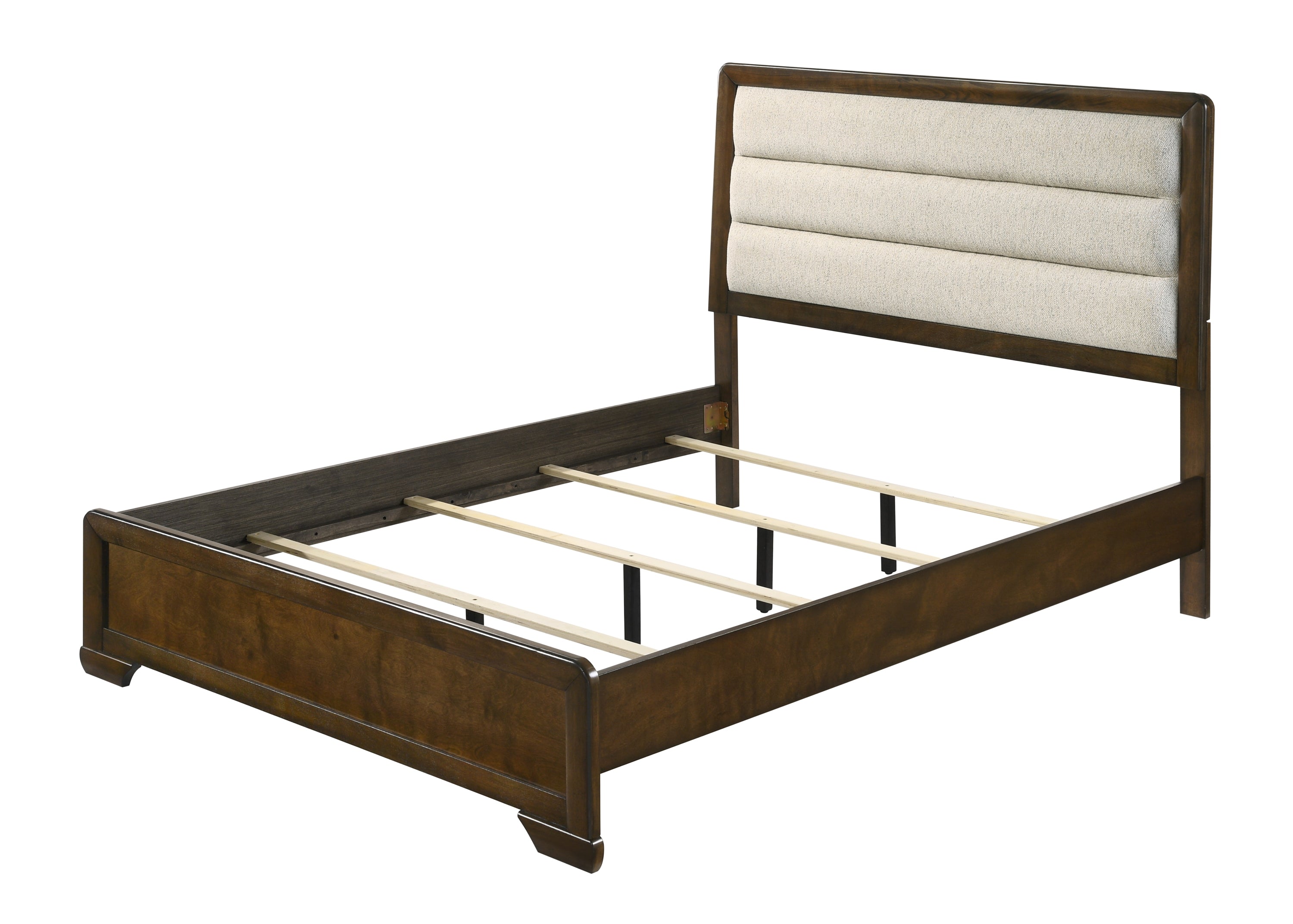 Coffield Brown King Upholstered Panel Bed - MyWaynesHome #