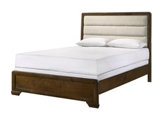 Coffield Brown King Upholstered Panel Bed - MyWaynesHome #