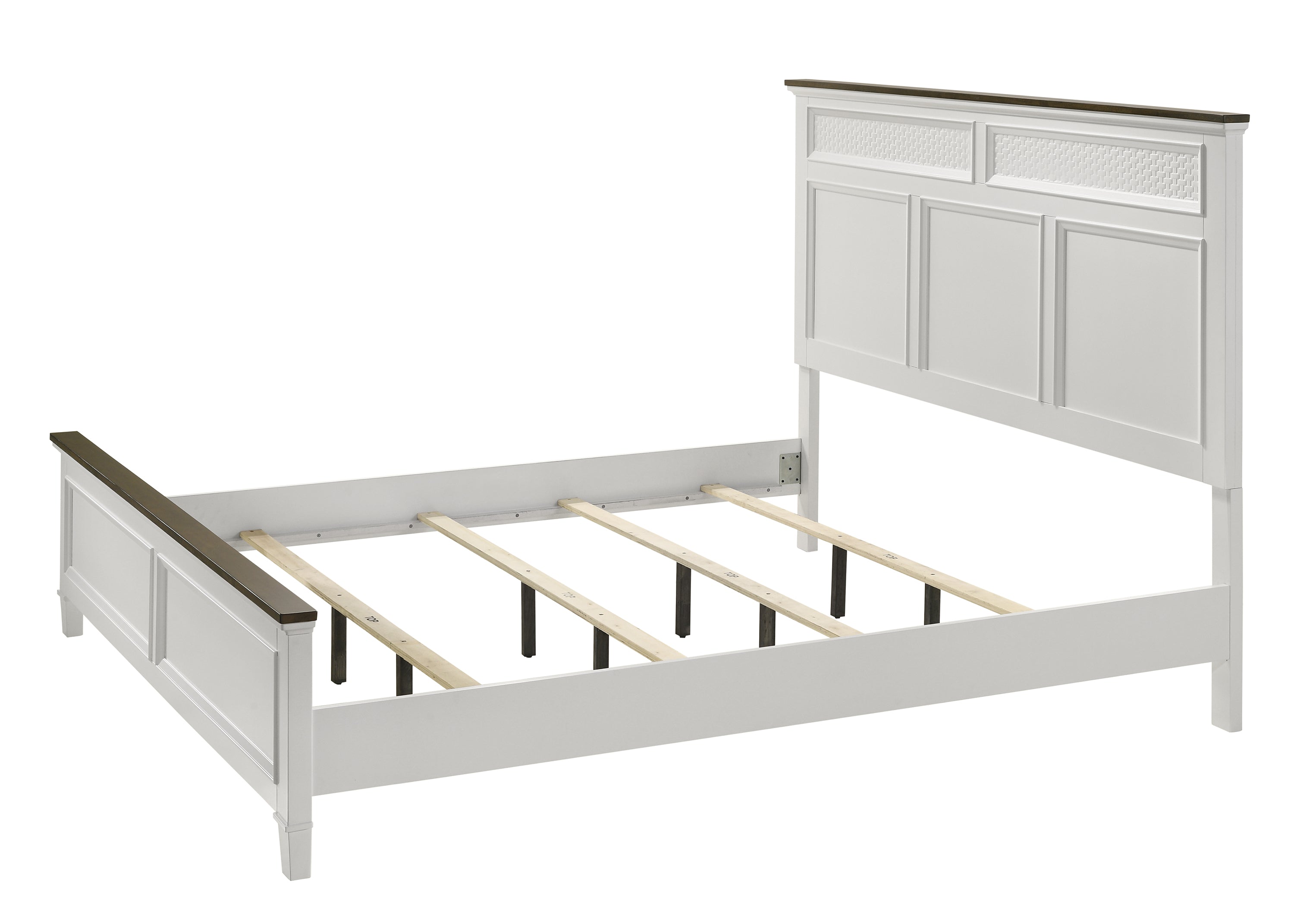 Everdeen White/Brown King Panel Bed - MyWaynesHome #