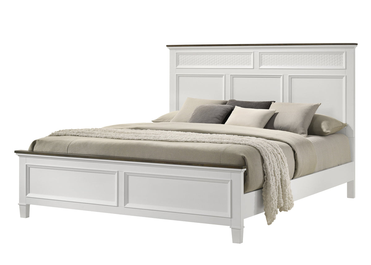 Everdeen White/Brown Queen Panel Bed - MyWaynesHome #
