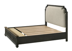 Hamilton Dark Brown Queen Upholstered Storage Platform Bed - MyWaynesHome #