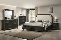 Hamilton Dark Brown Queen Upholstered Storage Platform Bed - MyWaynesHome #