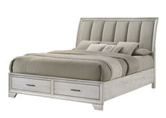 Jaymes White Mist Queen Footboard Storage Platform Bed - MyWaynesHome #