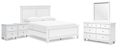 Fortman Queen Panel Bed, Dresser, Mirror and 2 Nightstands
