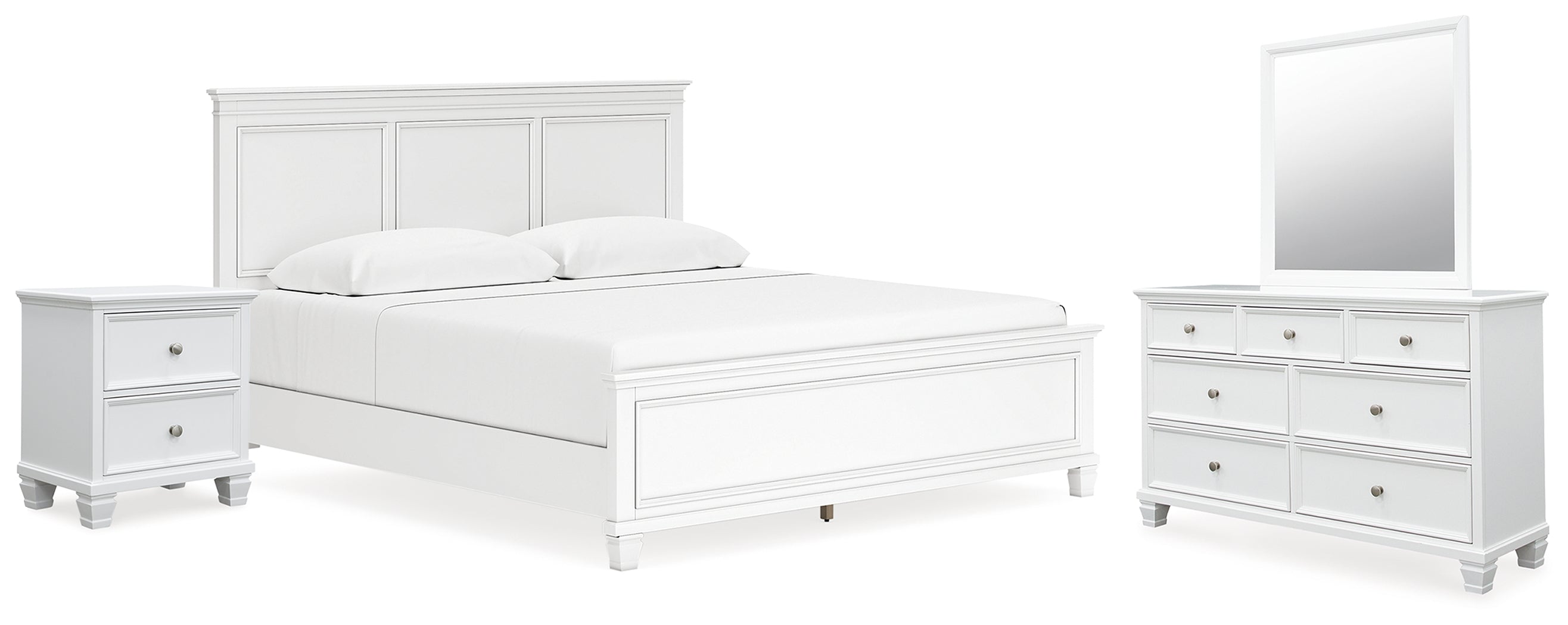 Fortman King Panel Bed, Dresser, Mirror and Nightstand