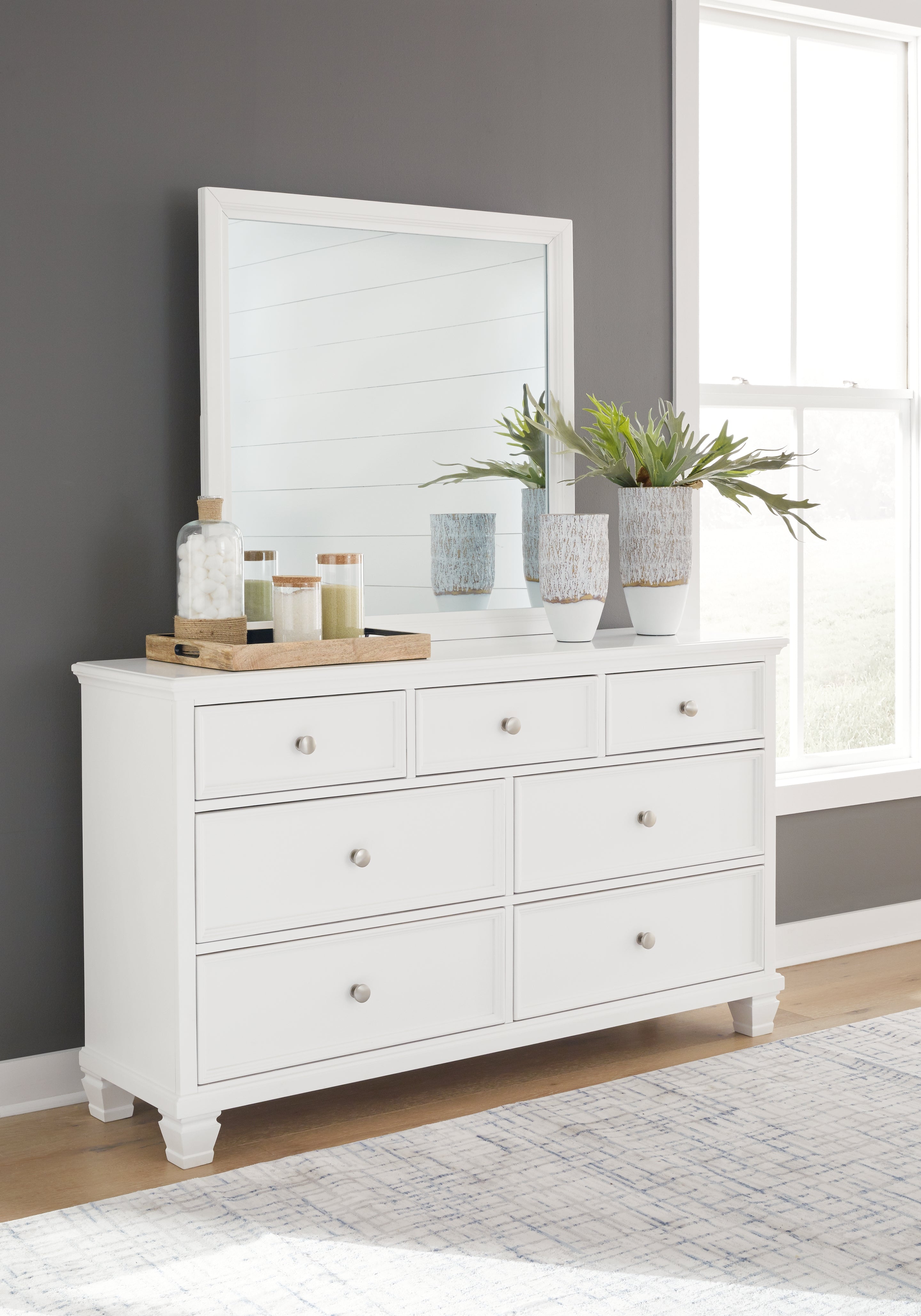 Fortman King Panel Bed, Dresser, Mirror and Nightstand