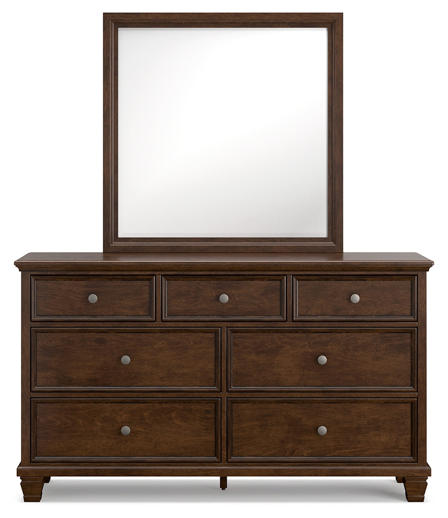 Danabrin California King Panel Bed, Dresser and Mirror