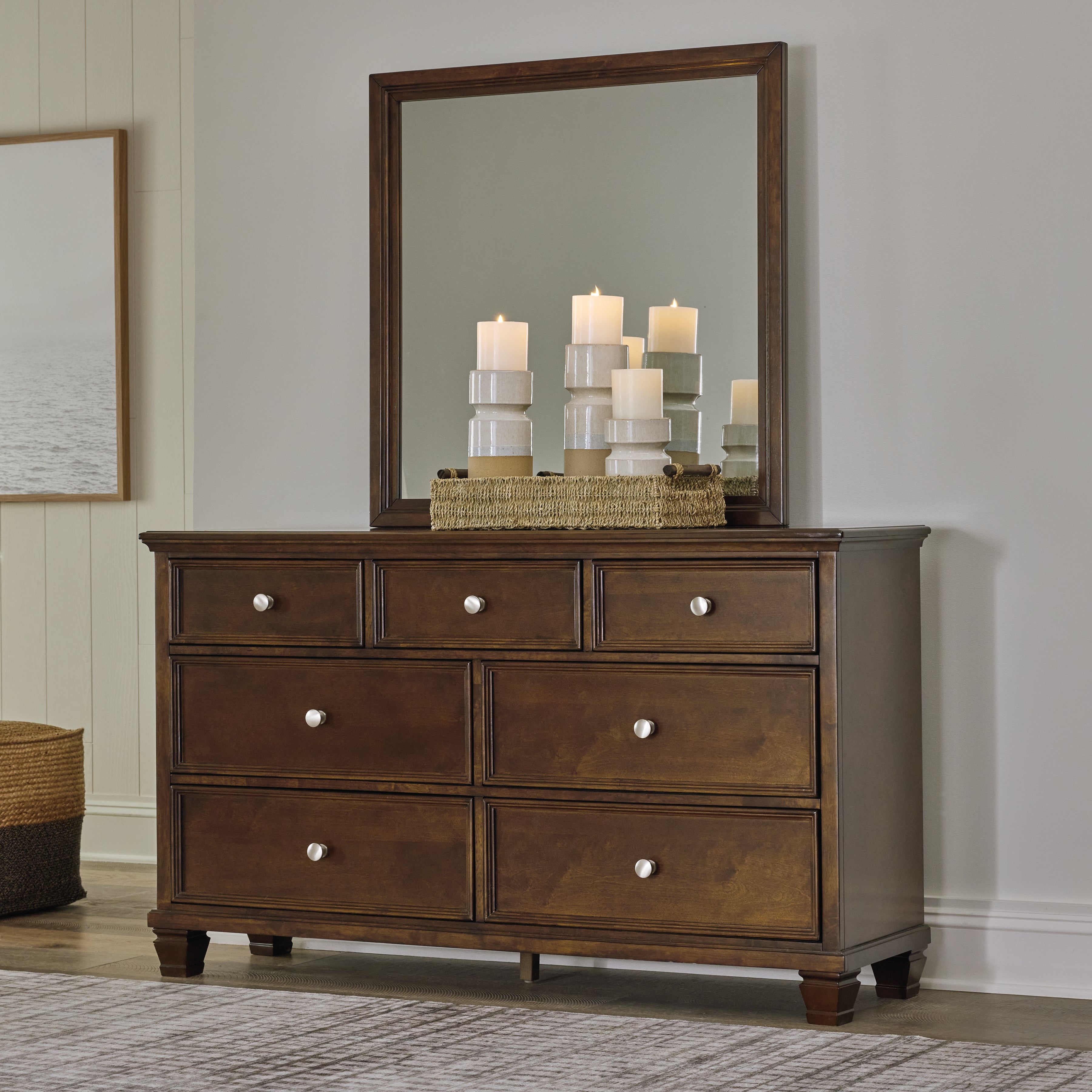 Danabrin King Panel Bed, Dresser and Mirror