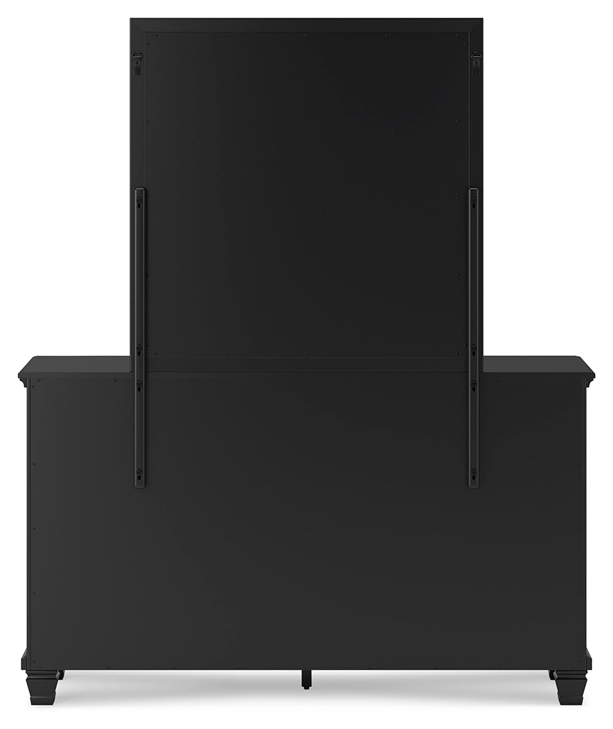 Lanolee California King Panel Bed, Dresser and Mirror