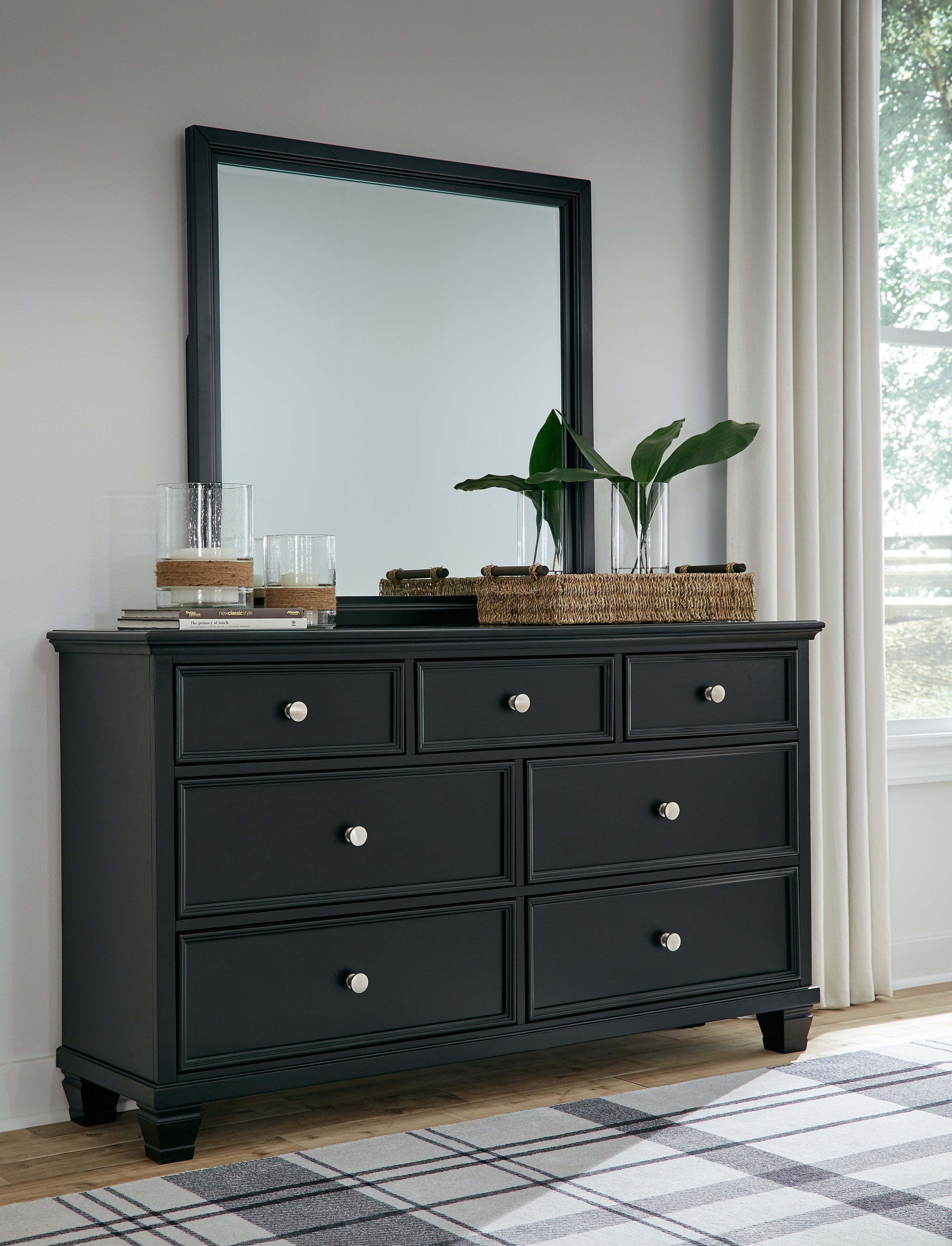 Lanolee California King Panel Bed, Dresser and Mirror