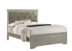 Amalia Champagne Silver Full Panel Bed - MyWaynesHome #