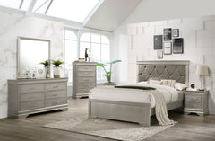 Amalia Champagne Silver Twin Panel Bed - MyWaynesHome #