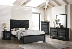 Amalia Black Upholstered Panel Bedroom Set - MyWaynesHome #