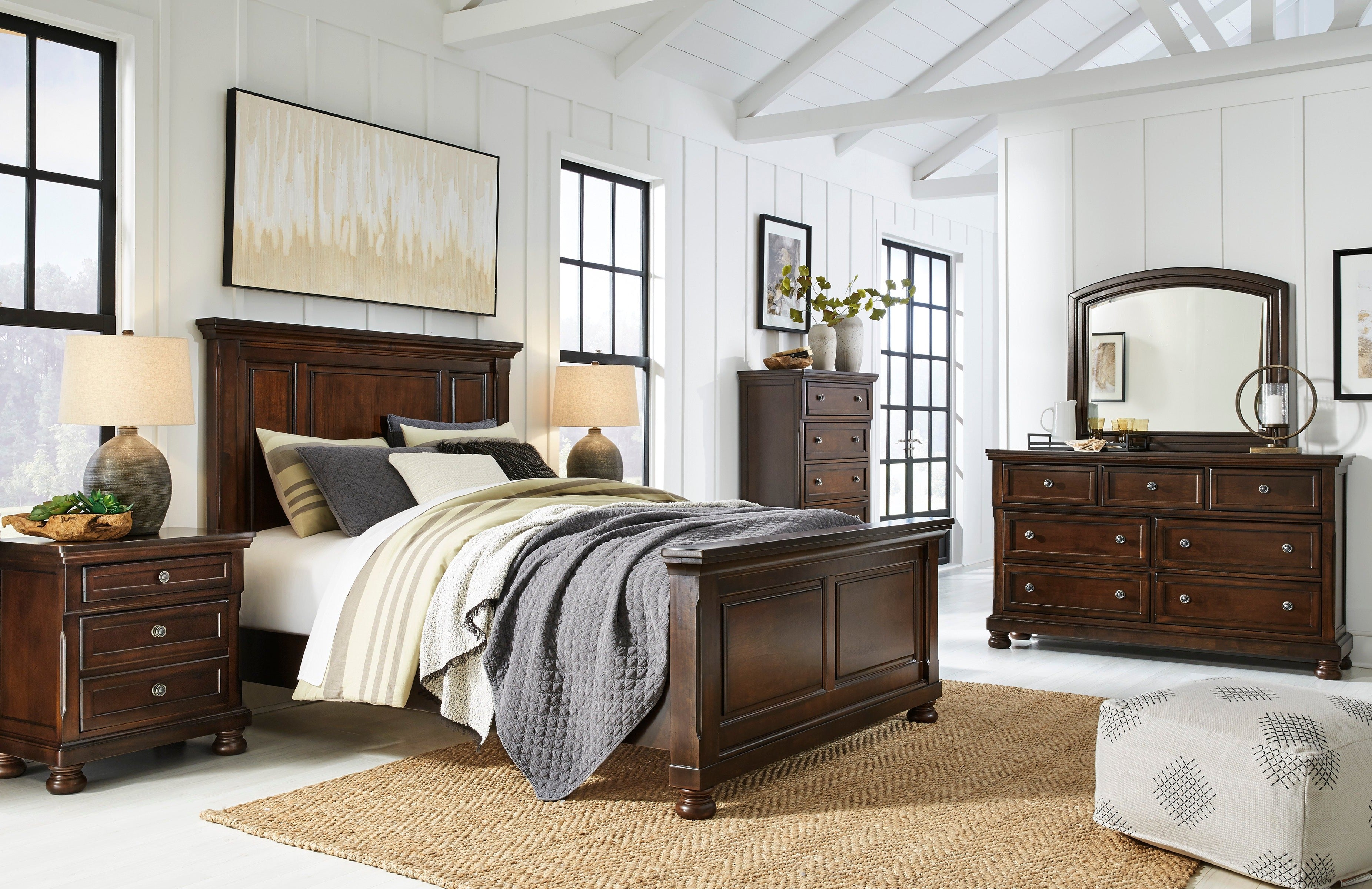 Porter Rustic Brown Panel Bedroom Set - MyWaynesHome #