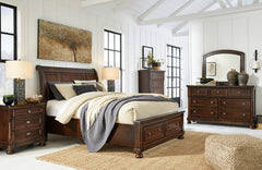 Porter Rustic Brown Footboard Storage Sleigh Platform Bedroom Set - MyWaynesHome #