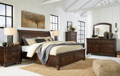 Porter Rustic Brown Footboard Storage Sleigh Platform Bedroom Set - MyWaynesHome #