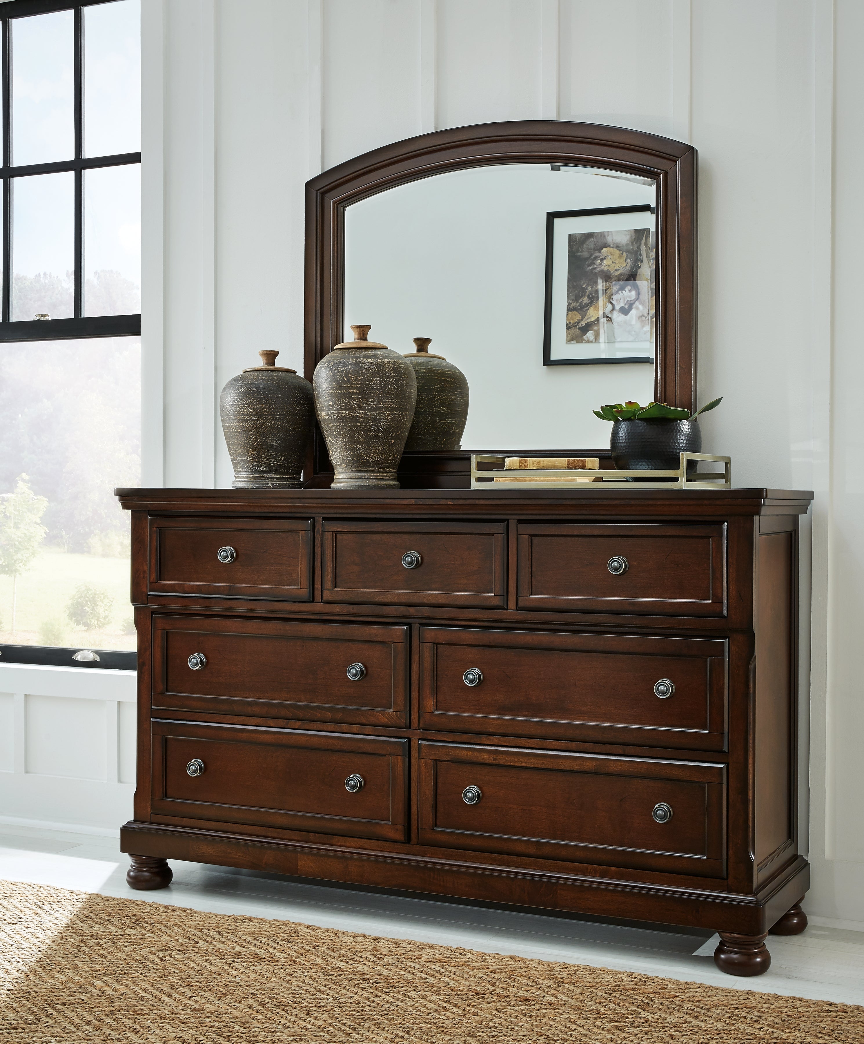 Porter California King Panel Bed, Dresser, Mirror and Chest