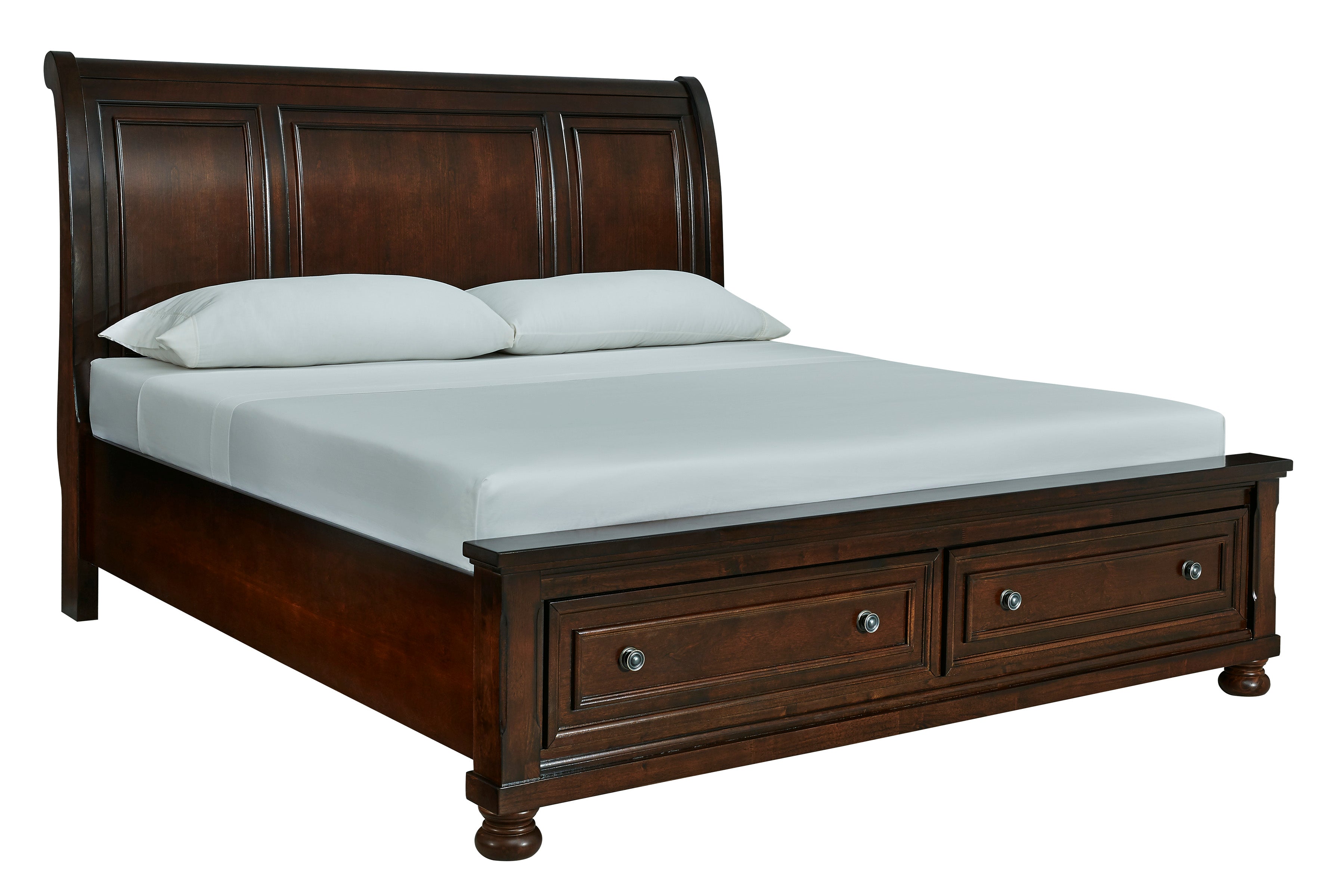 Porter Rustic Brown Footboard Storage Sleigh Platform Bedroom Set - MyWaynesHome #