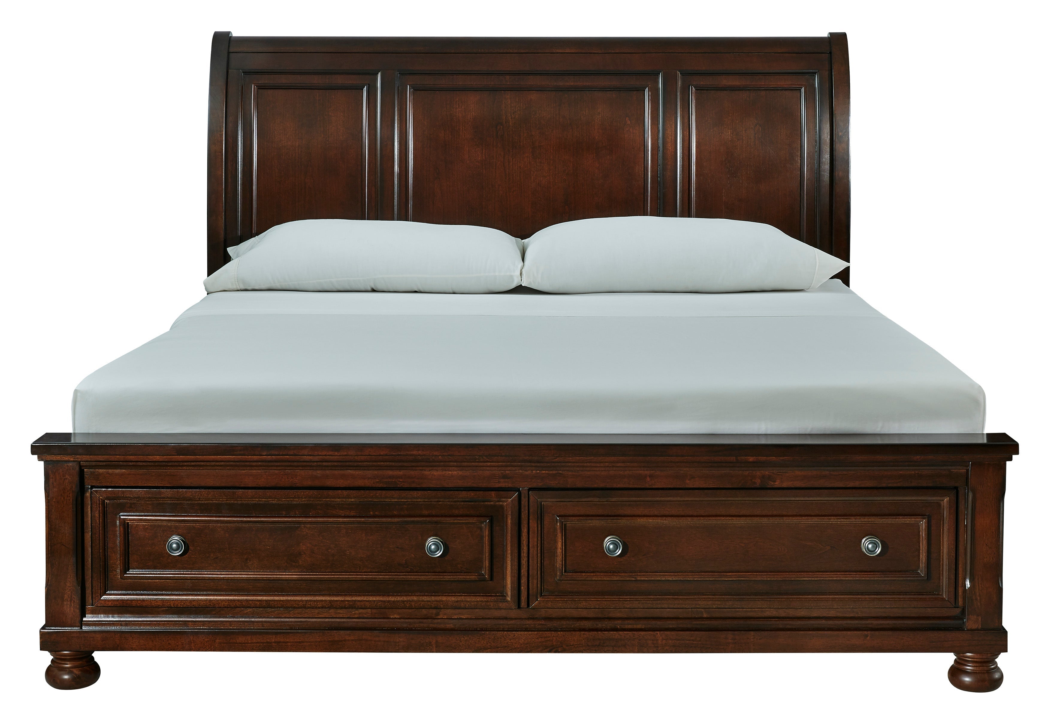Porter Rustic Brown Footboard Storage Sleigh Platform Bedroom Set - MyWaynesHome #