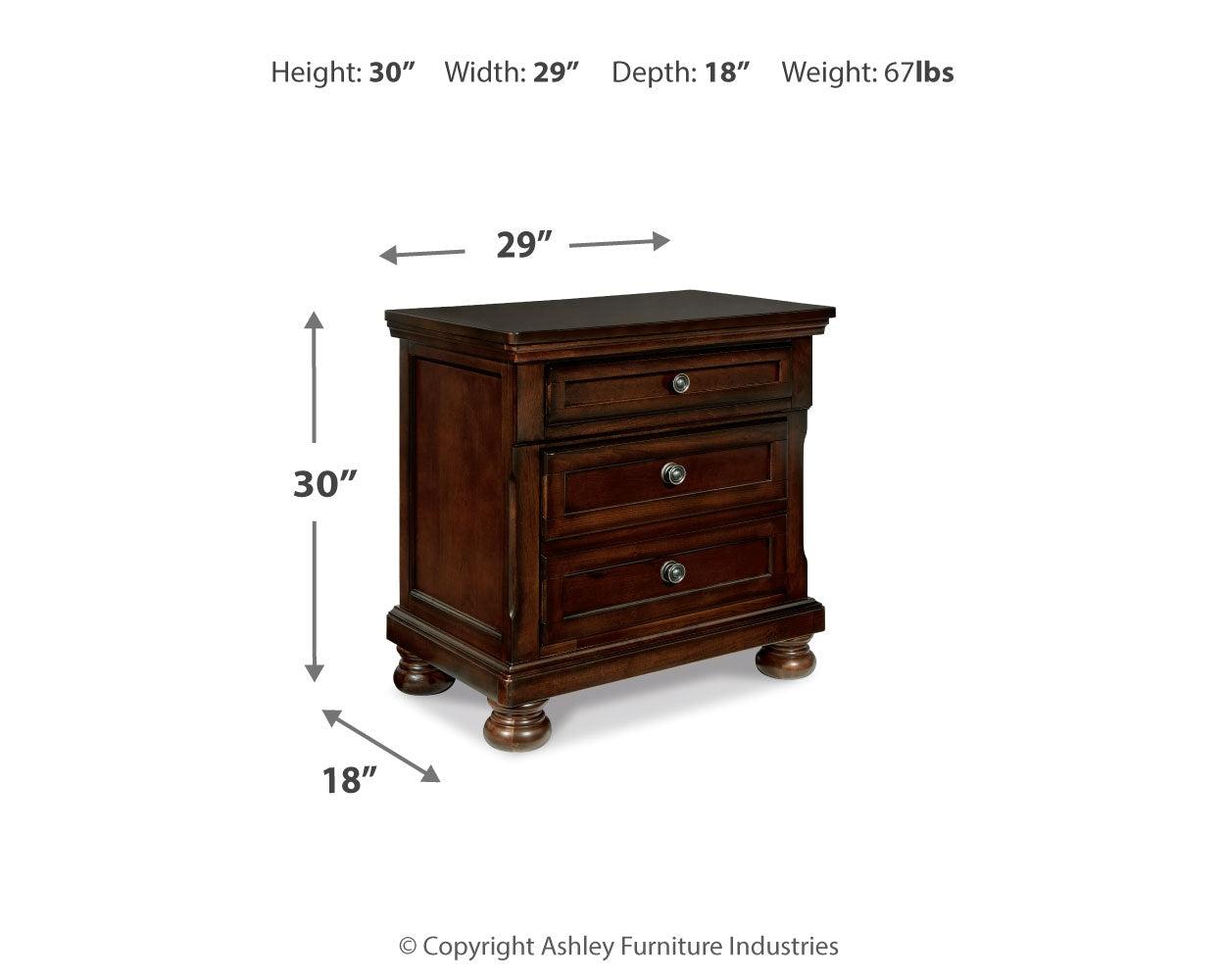 Porter Queen Sleigh Storage Bed, Dresser, Mirror and Nightstand