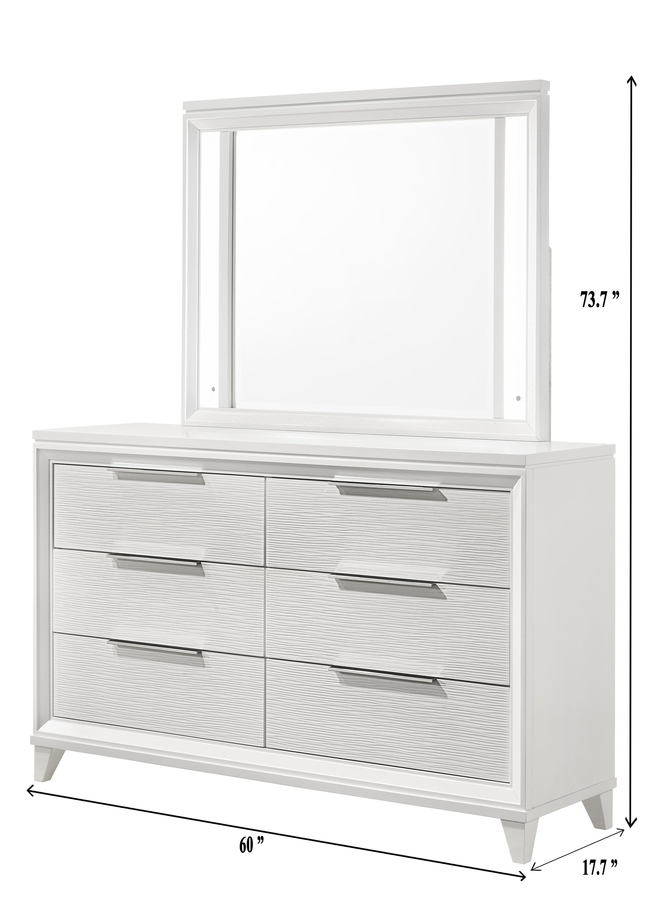Cressida White Upholstered LED Panel Bedroom Set - MyWaynesHome #