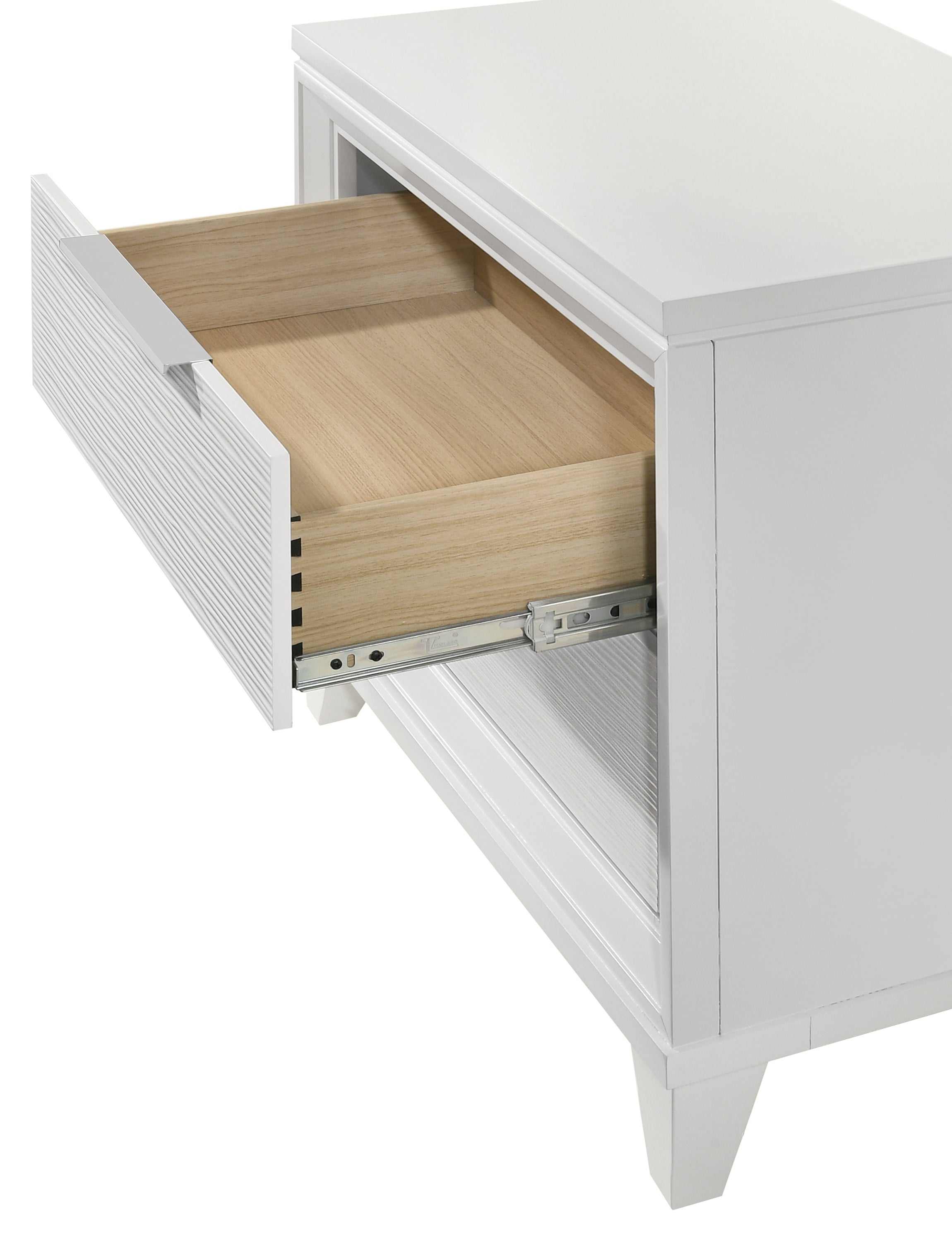 Cressida White Upholstered LED Panel Bedroom Set - MyWaynesHome #