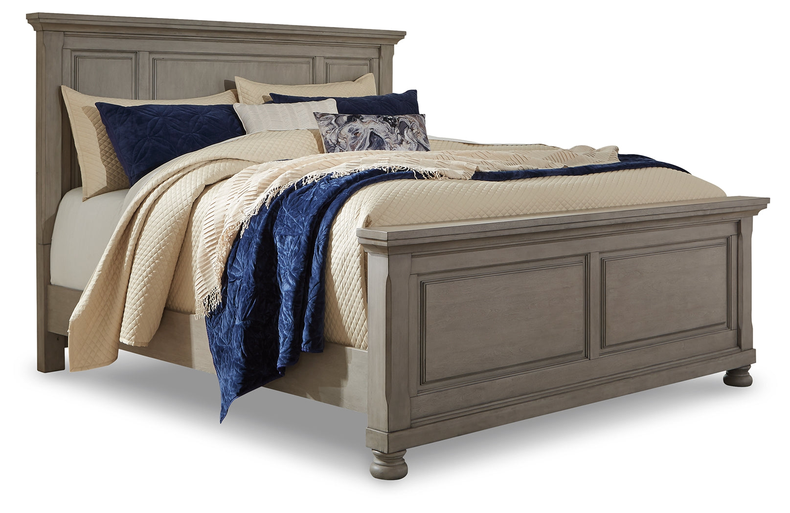 Lettner King Panel Bed with Dresser, Mirror and Nightstand