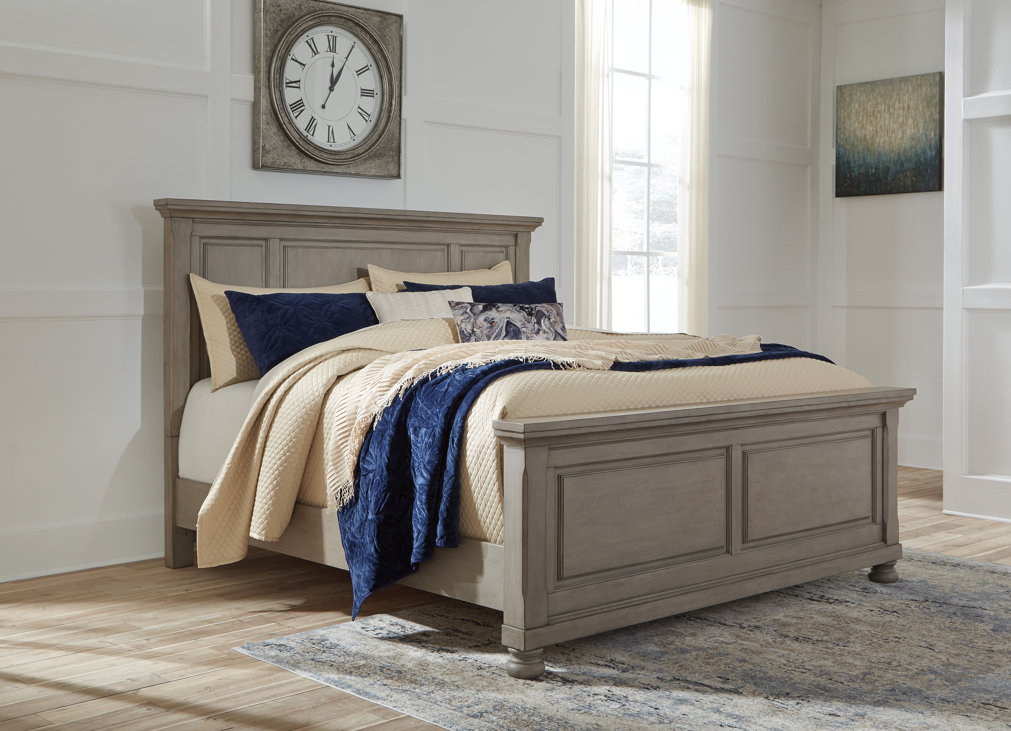 Lettner Light Gray Panel Bedroom Set - MyWaynesHome #