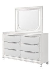 Eden White Boucle Upholstered LED Panel Bedroom Set - MyWaynesHome #