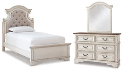 Realyn Twin Bed, Dresser and Mirror