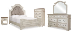 Realyn Queen Panel Bed Dresser, Mirror, Chest and Nightstand