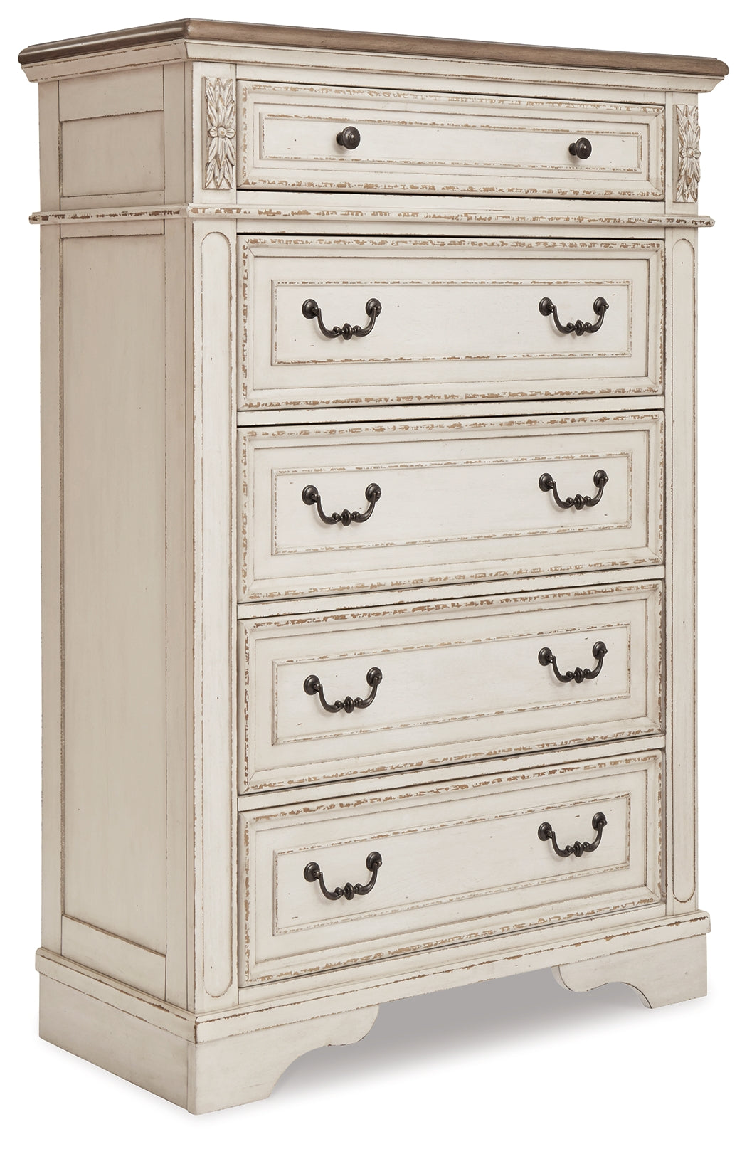 Realyn Twin Panel Bed, Chest and Nightstand