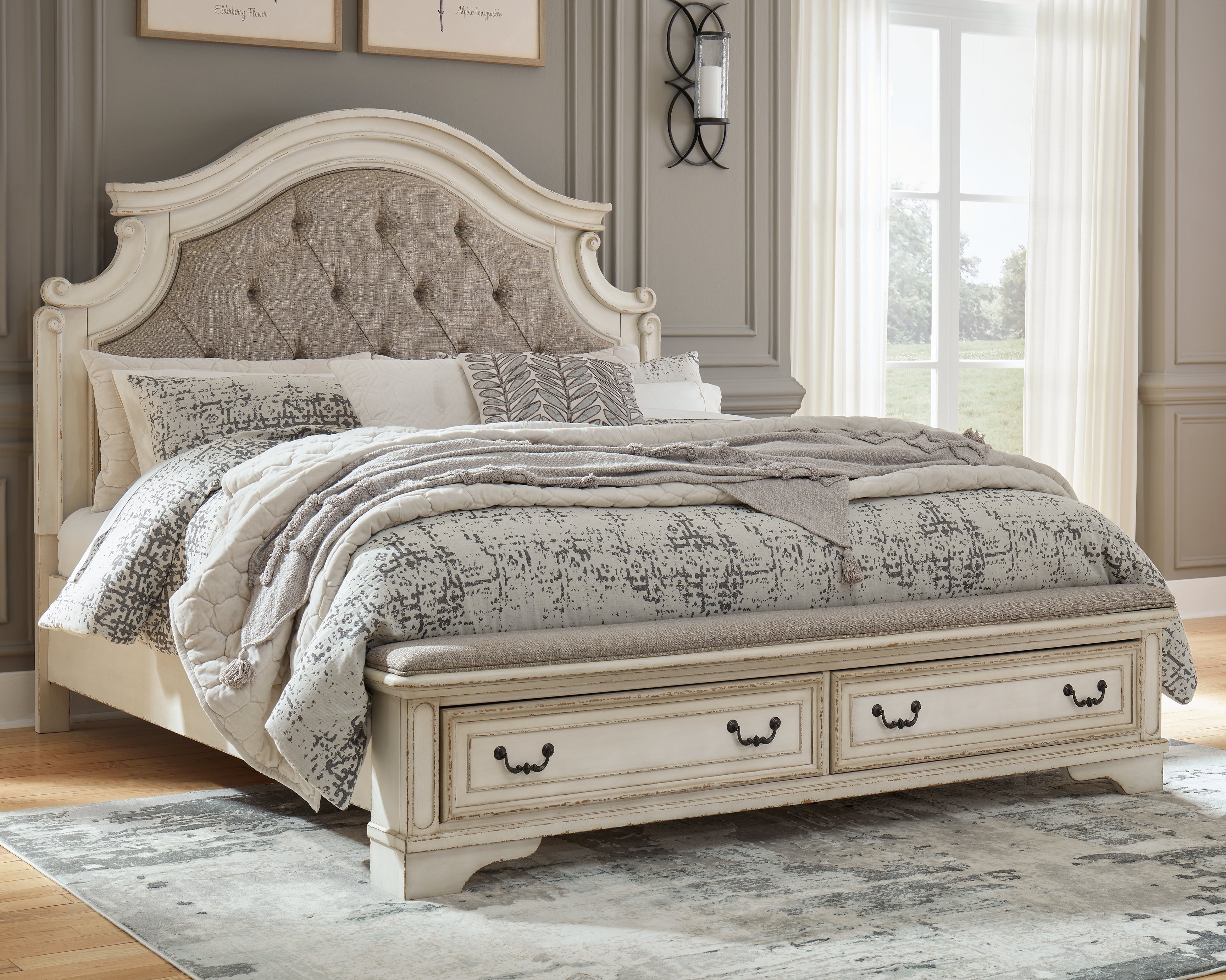 Realyn California King Upholstered Storage Bed