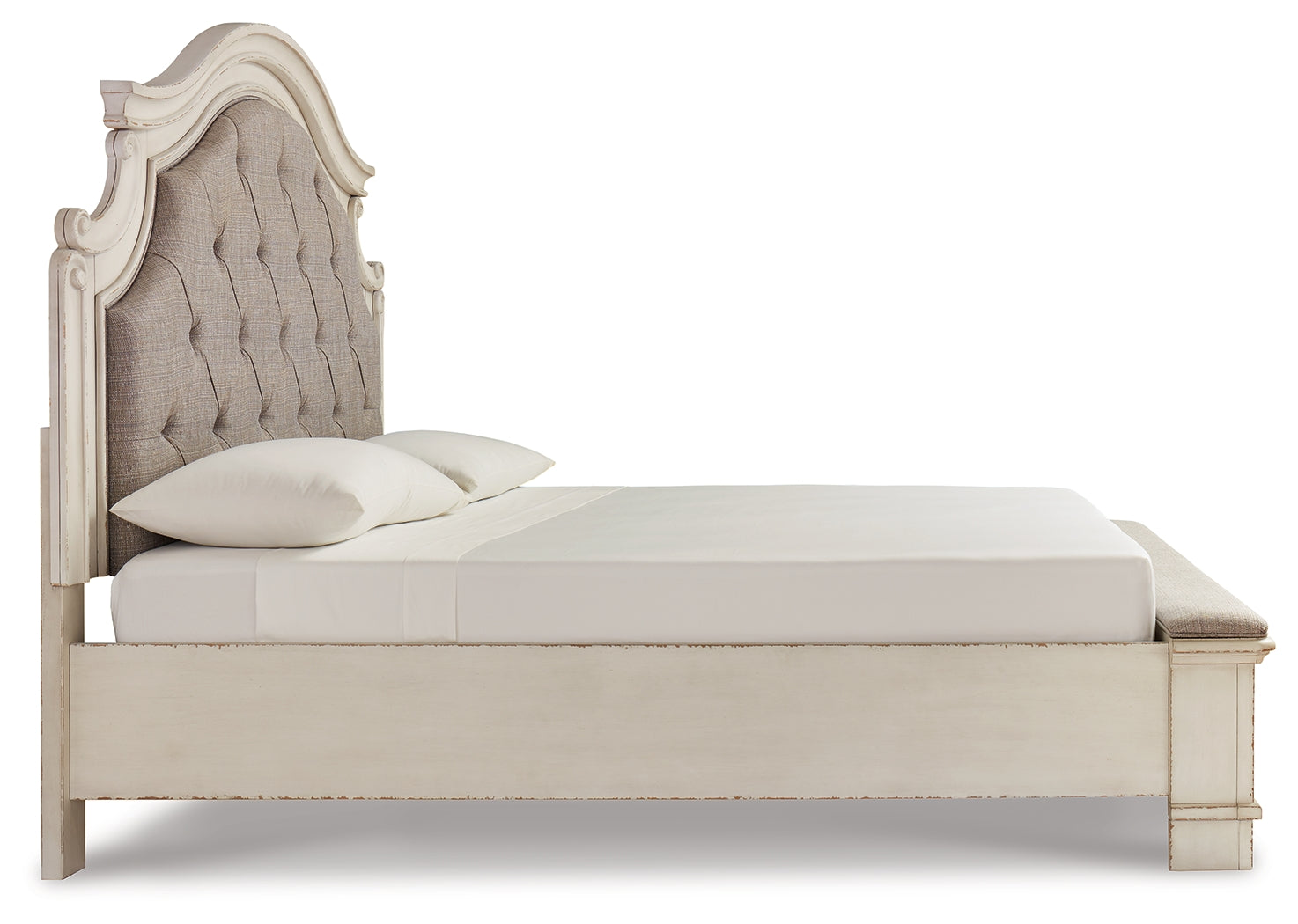 Realyn King Storage Bed, Dresser, Mirror and Nightstand