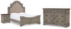 Lodenbay Queen Upholstered Panel Bed, Dresser and Nightstand