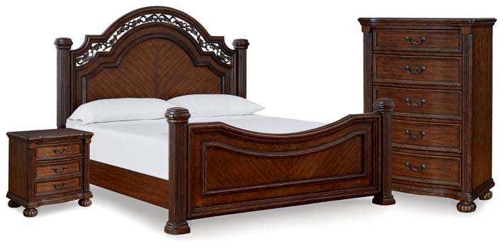 Lavinton Queen Poster Bed, Chest and Nightstand