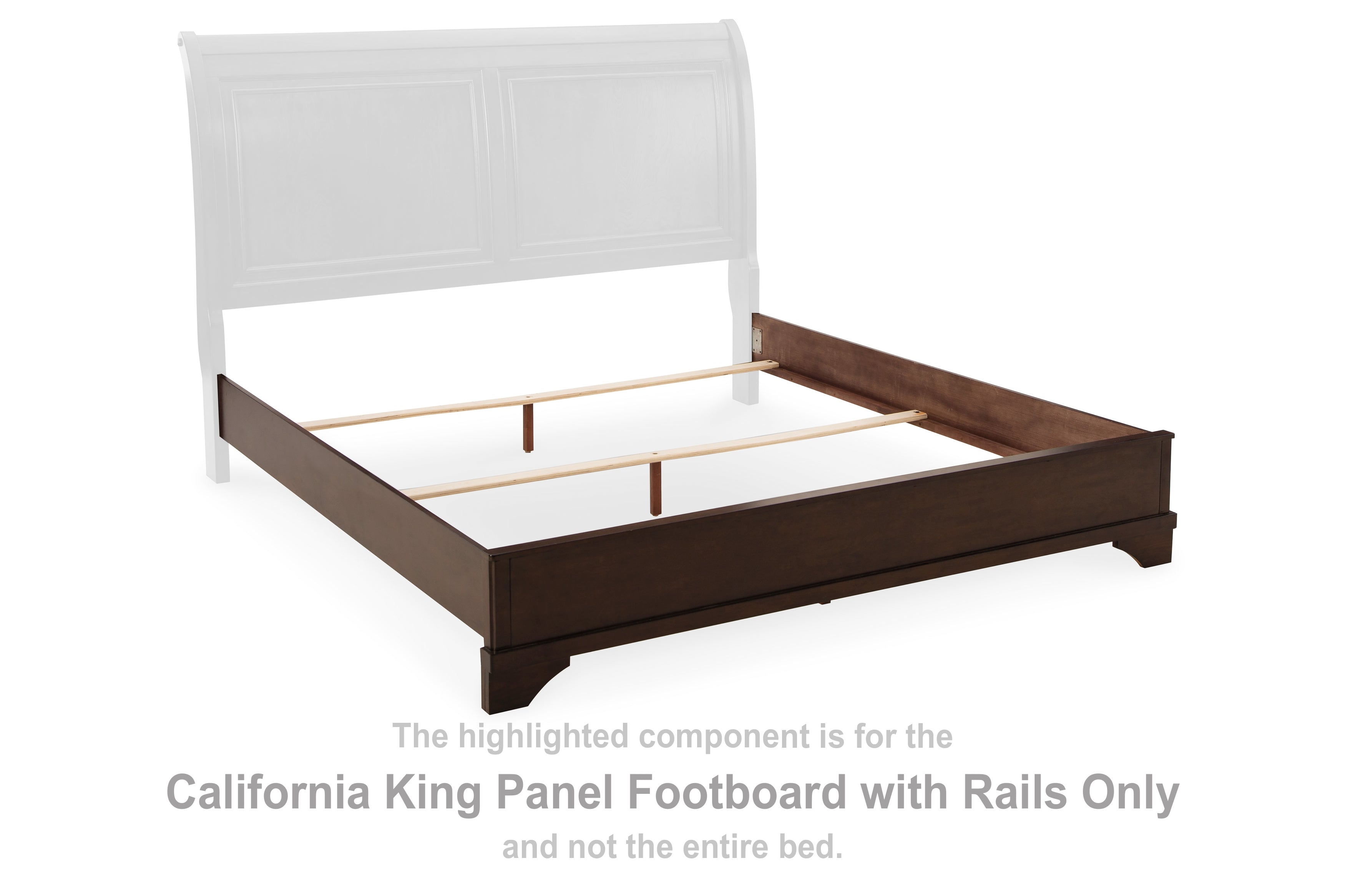 Brookbauer California King Panel Footboard with Rails