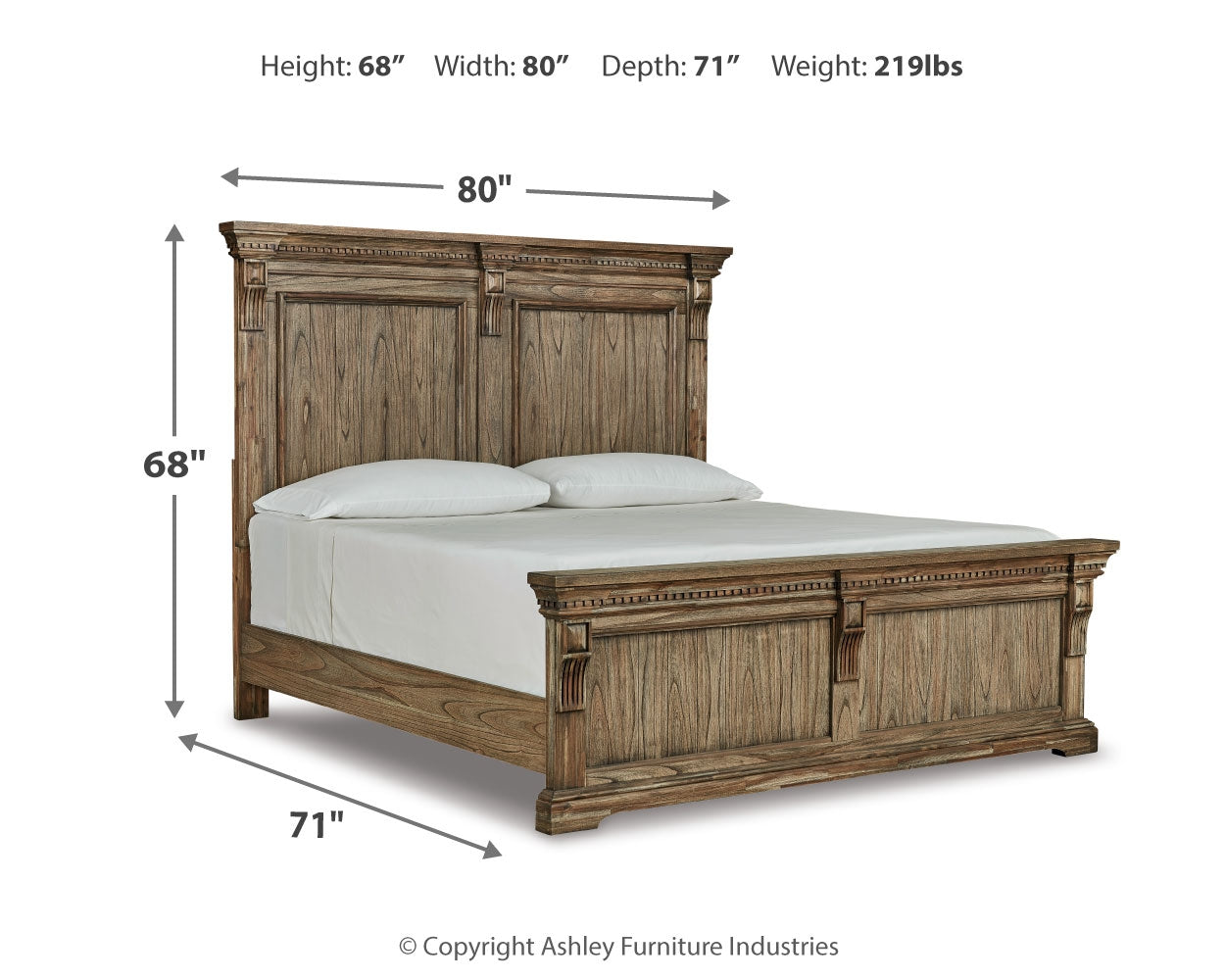 Markenburg Queen Panel Bed with Mirrored Dresser