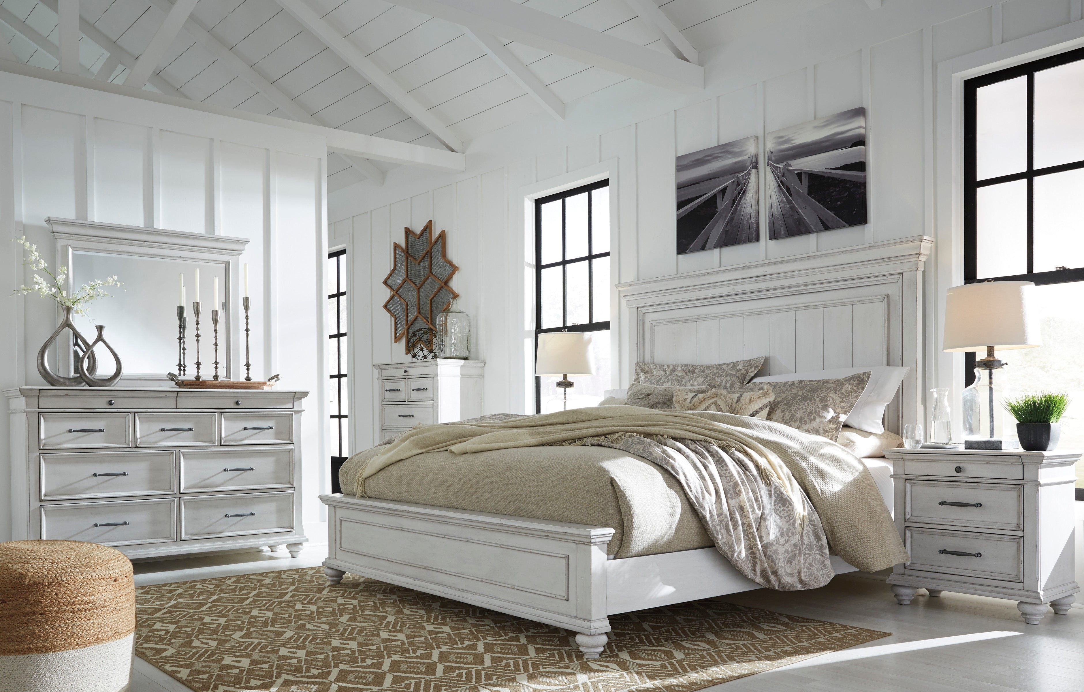 Kanwyn Panel Bedroom Set - Whitewash - MyWaynesHome #